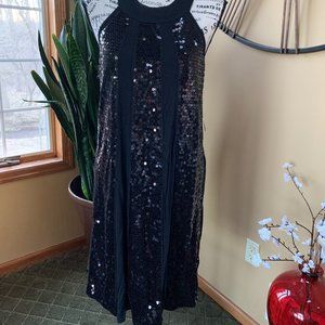 Backless Sparkly Black Dress